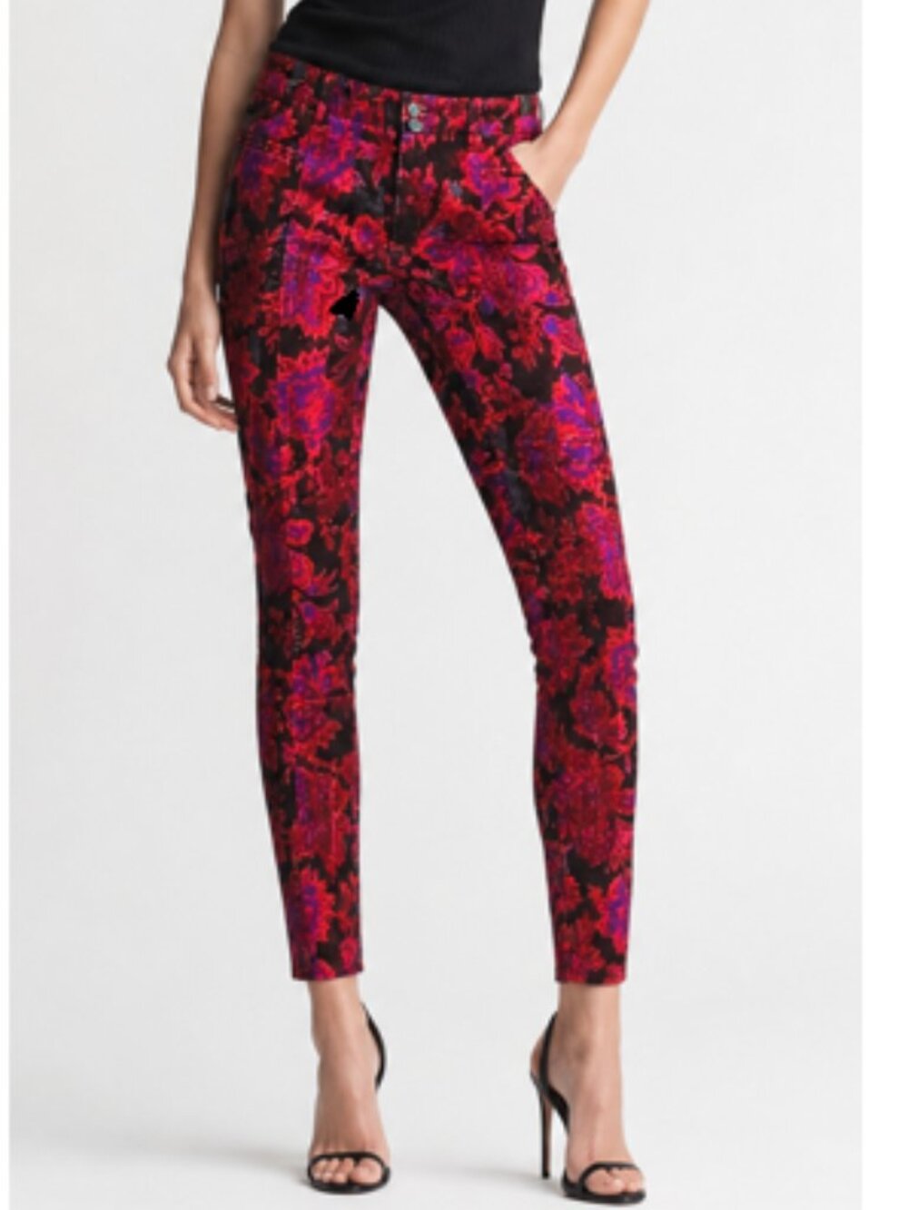 Anthropologie Crushed Velvet Skinny Jeans